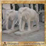 granite animal /white marble elephants /elephants statues CF-226