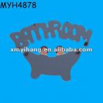 Hanging decorative bathroom door sign