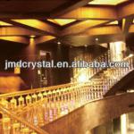 indoor high transparency hotel crystal spiral staircase balustrade for glass stone home decoration