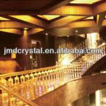 indoor high transparency hotel crystal spiral staircase balustrade for glass stone home decoration JMD-LT-006