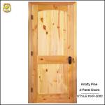 Knotty Pine Arch 2-Panel Doors with V-Grooves KP-3002