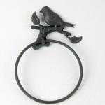 KS4420MC-metal towel ring w/finch KS4420MC