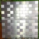 Long brushed peel and stick metal mosaic for backsplash ALM-12