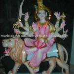 marble statue of durga maa on lion