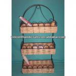 Metal and corn rope 3 tier bathroom rack