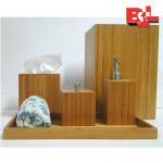 Modern Bamboo Bath Room Countertop Accessories Set JJ019