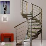Modern Indoor Glass Circular Stairs K6