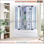 modern luxury steam shower room with whirlpool bathtub