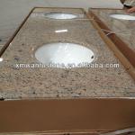 New Giallo Veneziano Bathroom Vanity Top with ceramic sinks installed