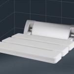 wall mount white folding shower seat HTA-6