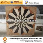 Waterjet medallions and marble tile floor medallion