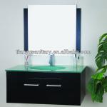 bathroom cabinet with glass sink
