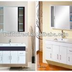Wall Mounted PVC bathroom vanity with mirrored cabinet