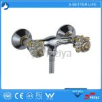 Bathroom Polished Smooth Brass Body Basin Shower Faucet,Double Handle Shower Faucets