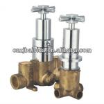 Brass Twin Concealed thermostatic shower valves with brass rectangular plate TSV8016