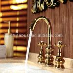 golden fashional items double handles basin faucet-GH8147A