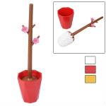 Toilet Cleaning Tool Plum Flower Decoration Plastic Toilet Brush (Random Color Delivery)