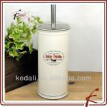 white glaze colored decal ceramic cleaning toilet brush set