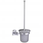 Aluminum Toilet Brush with glass holder