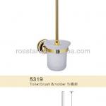 decorative elegant gold plated toilet brush holder