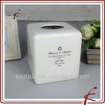 white glaze decal cearmic tissue box wholesale