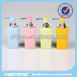 Yellow rubber finished Stoneware Liquid Soap Dispensers