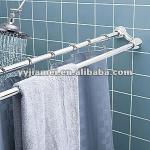 double shower curtain rod and towel bar