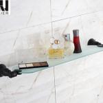 Euro style zinc ORB bathroom accessories set glass shelf 15637