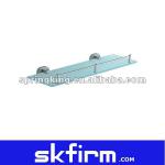 Glass and Stainless Steel Bathroom Shelves