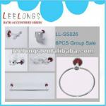LL-SS026 6pcs red bathroom accessories set
