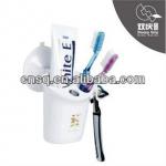 plastic toothpaste and toothbrush holder set