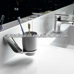 ceramic design round double/dual/two cup chrome brass bathroom tumbler holder