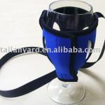 New wine glass holder (neoprene) with lanyard