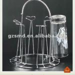 Heart shaped chrome glass cup holder