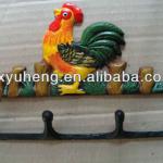 cast iron rooster clothes hooks