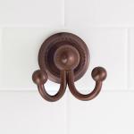 Brass Double Robe Hook in Oil Rubbed Bronze