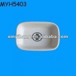 White rectangular apothecary design Porcelain Soap Dish
