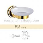 Elegant bathroom gold plated soap holder