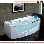 Stainless steel jets glass front whirlpool bathtub