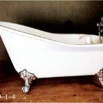 free standing enameled cast iron bathtub