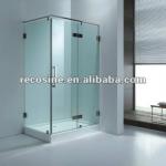 square toughed glass chrome hinge shower enclosure