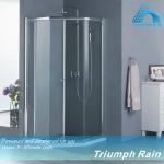 tempered glass diamond shape single sliding door bathroom shower