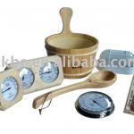 Sauna room accessory-sauna wooden clock/wooden bucket/wooden spoon