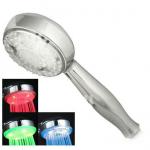 3 color changing led shower head with temperature sensitive