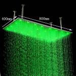 New design 400*800mm big top shower led Green Blue Red