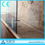 Rectangular beige stone resin shower base