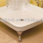 square luxury enameled cast iron shower pan