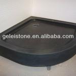 Deep fan shape polished stone shower tray with drainage full set