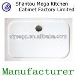 Solid surface rectangle bath tub tray