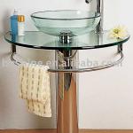Glass wash basin transparent(9) round glass wash basin